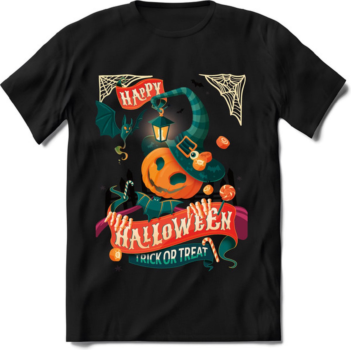 Halloween T-Shirt | Horror  Kleding Heren / Dames | Weerwolf , Monster , Vleermuis en Pompoen  Shirt |